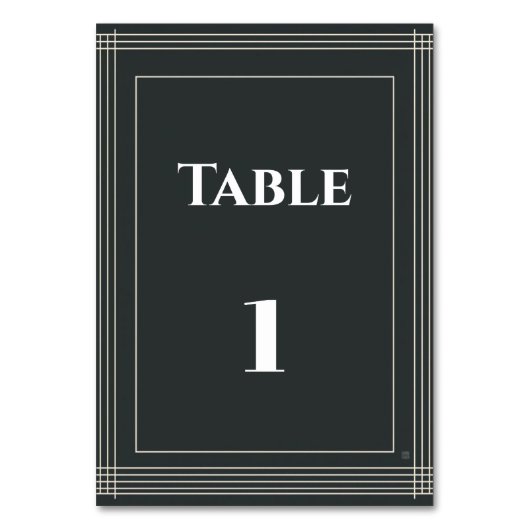 Moderne Schwarz-Weiß-Tischnummernvorlage | Cust Tischnummer (Rückseite)