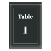 Moderne Schwarz-Weiß-Tischnummernvorlage | Cust Tischnummer (Vorderseite)