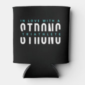 Moderne Schwarz-Weiß-Triathlon-Liebe Motivation Dosenkühler (Vorderseite)