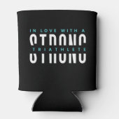 Moderne Schwarz-Weiß-Triathlon-Liebe Motivation Dosenkühler (Rückseite)