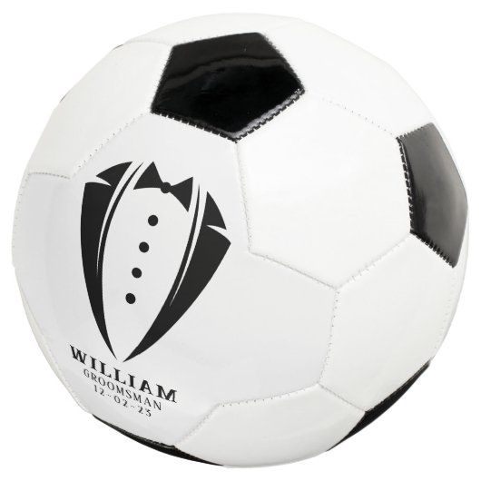 Moderne Schwarz-Weiß-Tuxedo-Trauzeuge-Geschenke Fußball (Dreiviertel)