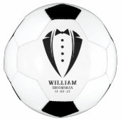 Moderne Schwarz-Weiß-Tuxedo-Trauzeuge-Geschenke Fußball (Vorderseite)
