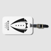 Moderne Schwarz-Weiß-Tuxedo-Trauzeugen Gepäckanhänger (Vorderseite (Horizontal))