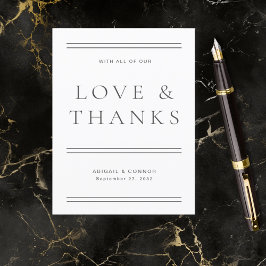 Moderne Schwarz-Weiß-Typografie Dankeskarte