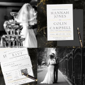 Moderne Schwarz-Weiß-Typografie Einladungsbanderole