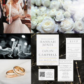 Moderne Schwarz-Weiß-Typografie Einladungsbanderole