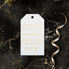 Moderne Schwarz-Weiß-Typografie Geschenkanhänger