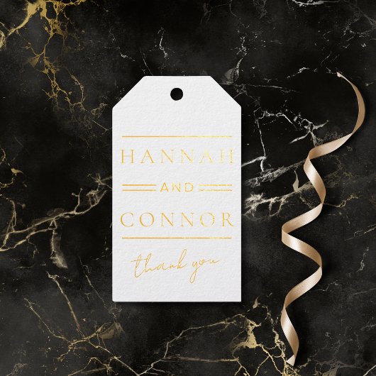 Moderne Schwarz-Weiß-Typografie Geschenkanhänger