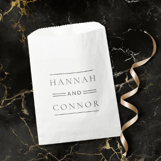 Moderne Schwarz-Weiß-Typografie Geschenktütchen