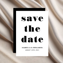 Moderne Schwarz-Weiß-Typografie-Hochzeit