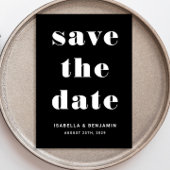 Moderne Schwarz-Weiß-Typografie-Hochzeit Save The Date