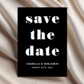 Moderne Schwarz-Weiß-Typografie-Hochzeit Save The Date
