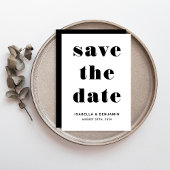 Moderne Schwarz-Weiß-Typografie-Hochzeit Save The Date