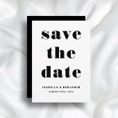 Moderne Schwarz-Weiß-Typografie-Hochzeit Save The Date