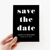 Moderne Schwarz-Weiß-Typografie-Hochzeit Save The Date