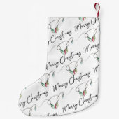 Moderne Schwarz-Weiß-Typografie Kleiner Weihnachtsstrumpf (Rückseite)