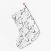 Moderne Schwarz-Weiß-Typografie Kleiner Weihnachtsstrumpf (Rückseite (Hängend))