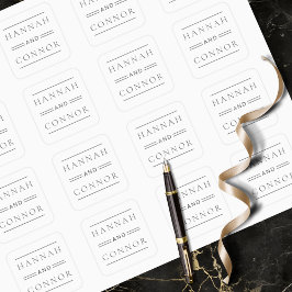 Moderne Schwarz-Weiß-Typografie Quadratischer Aufkleber