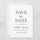 Moderne Schwarz-Weiß-Typografie Save the Date (Vorderseite)