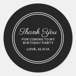 Moderne Schwarz-Weiß-Typografie Vielen Dank zum Ge Runder Aufkleber