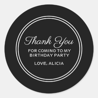 Moderne Schwarz-Weiß-Typografie Vielen Dank zum Ge Runder Aufkleber