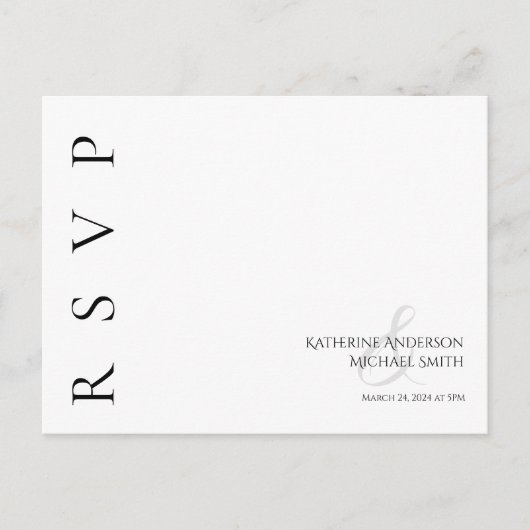 Moderne Schwarz-Weiß-UAWG Hochzeit Postkarte (Vorderseite)