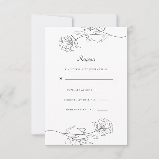 Moderne Schwarz-Weiß-UAwg RSVP Karte (Vorderseite)