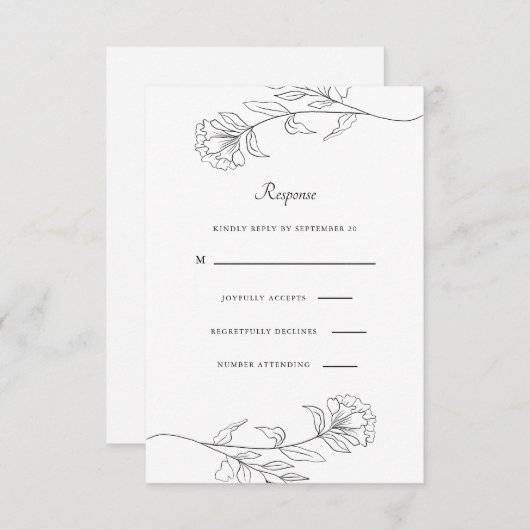 Moderne Schwarz-Weiß-UAwg RSVP Karte (Vorne/Hinten)