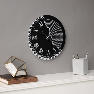Moderne Schwarz-Weiß-Uhr Große Wanduhr