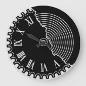 Moderne Schwarz-Weiß-Uhr Große Wanduhr (Vorderseite)