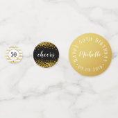 Moderne Schwarz-weiß und Gold 50 und fabelhaft Konfetti (Vorderseiten)