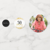 Moderne Schwarz-weiß und Gold 50 und fabelhaft Konfetti (Rückseiten)