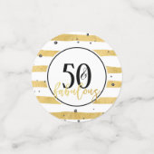 Moderne Schwarz-weiß und Gold 50 und fabelhaft Konfetti (Klein Vorderseite)