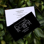 Moderne Schwarz-Weiß-Viehzucht Visitenkarte