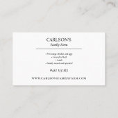 Moderne Schwarz-Weiß-Viehzucht Visitenkarte (Rückseite)