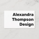 Moderne Schwarz-Weiß-Visitenkarte Visitenkarte (Vorderseite)