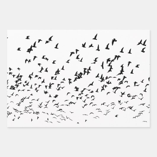 Moderne Schwarz-Weiß-Vögel-Hochzeit Geschenkpapier Set (Vorderseite 3)