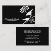 Moderne Schwarz-Weiß-Vögel Visitenkarte (Vorne/Hinten)