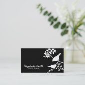 Moderne Schwarz-Weiß-Vögel Visitenkarte (Stehend Vorderseite)