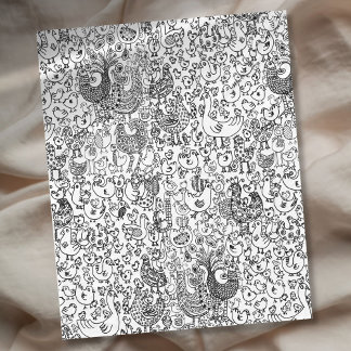 Moderne Schwarz-Weiß-Vögel Whimsical-Muster Fleecedecke