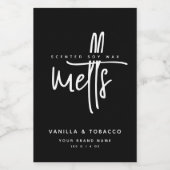 Moderne Schwarz-Weiß-Wachs-Schmelze Lebensmitteletikett (Einzelnes Label)