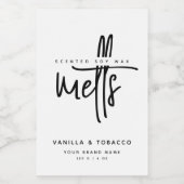 Moderne Schwarz-Weiß-Wachs-Schmelze Lebensmitteletikett (Einzelnes Label)