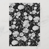 Moderne Schwarz-Weiß-Wasserfarben-Hochzeit Menükarte (Rückseite)