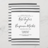 Moderne Schwarz-Weiß-Watercolor-Engagement-Party Einladung (Vorne/Hinten)