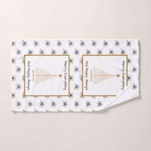 Moderne Schwarz-Weiß-Weihnachten Badhandtuch Set (Handtuch)