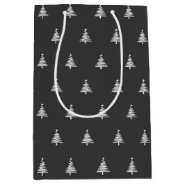 Moderne Schwarz-Weiß-Weihnachten Mittlere Geschenktüte