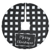 Moderne Schwarz-Weiß-Weihnachten Polyester Weihnachtsbaumdecke (Vorderseite)