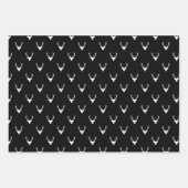 Moderne Schwarz-Weiß-Weihnachtsbäume & Rentier Geschenkpapier Set (Vorderseite 2)