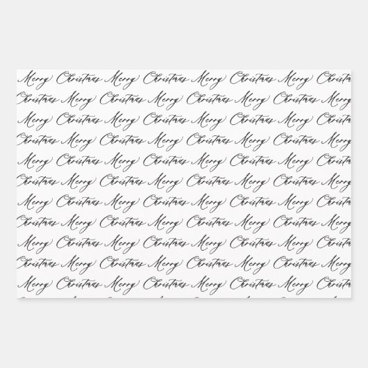 Moderne Schwarz-Weiß-Weihnachtsbäume & Rentier Geschenkpapier Set (Vorderseite)