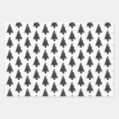 Moderne Schwarz-Weiß-Weihnachtsbaumen Geschenkpapier Set (Vorderseite 2)